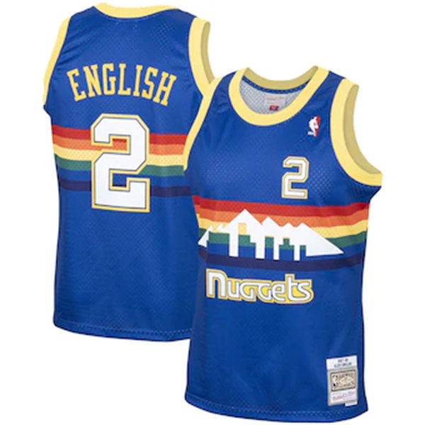 Men's Denver Nuggets Retired Player #2 Alex English 1987-88 Mitchell&Ness Hardwood Classics Swingman Jersey Royal