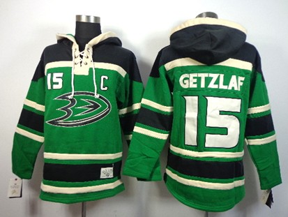 Anaheim Ducks #15 Ryan Getzlaf Green Old Time Hockey hoodies 