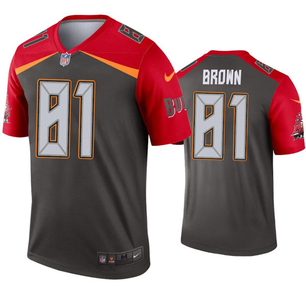 Mens Tampa Bay Buccaneers #81 Antonio Brown Nike Red Pewter Inverted Legend Jersey