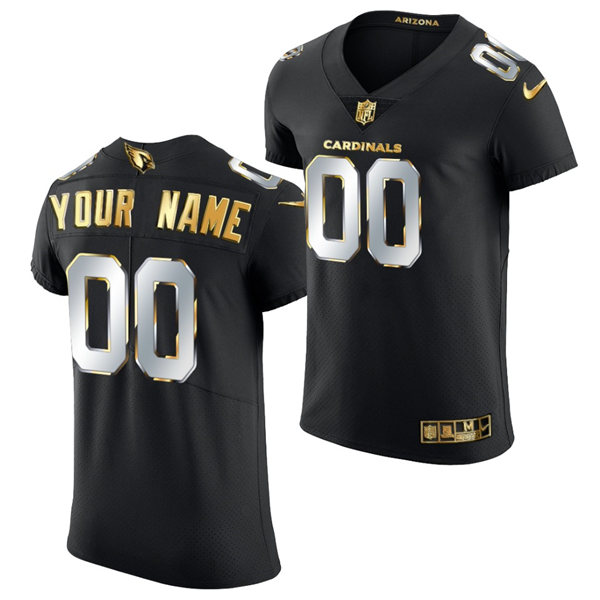 Mens Arizona Cardinals Custom Nike Black 2020-21 Elite Golden Edition Jersey