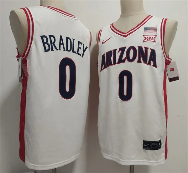 Mens Youth Arizona Wildcats #0 Jaden Bradley 2025 XII White Retro Basketball Jersey