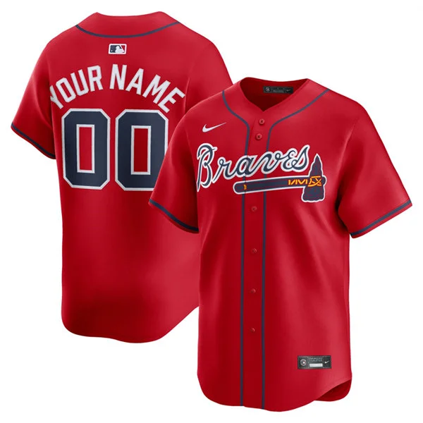 Atlanta Braves Custom Nike Red Alternate Limited Jersey