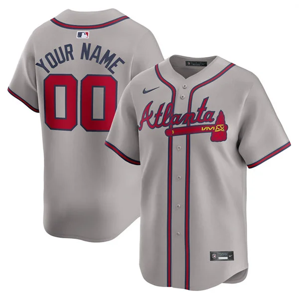 Atlanta Braves Custom Nike Gray Road Limited Jersey