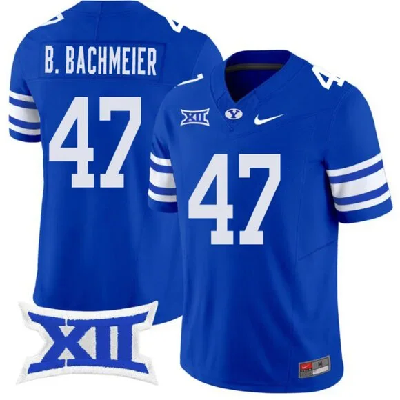 BYU Cougars #47 Bear Bachmeier Royal College Football Game Jersey BYU Cougars #47 Bear Bachmeier Royal College Football Game Jersey