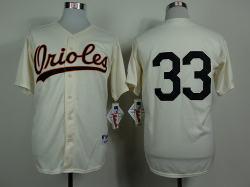 Men's Baltimore Orioles Retired Player #33 Eddie Murray Cream Mitchell&Ness Throwback Jersey