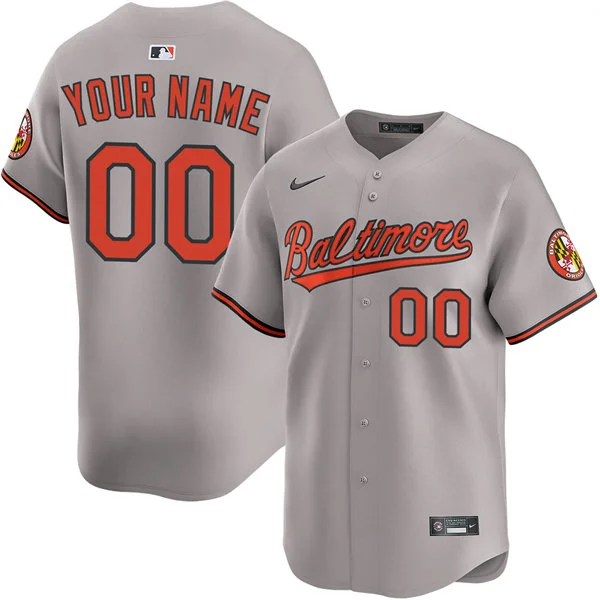 Baltimore Orioles Custom Nike Gray Road Limited Jersey