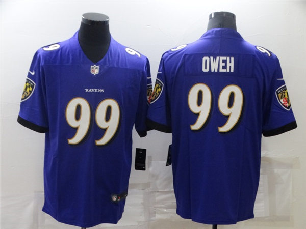 Men's Baltimore Ravens #99 Odafe Oweh Nike Purple Vapor Untouchable Limited Jersey