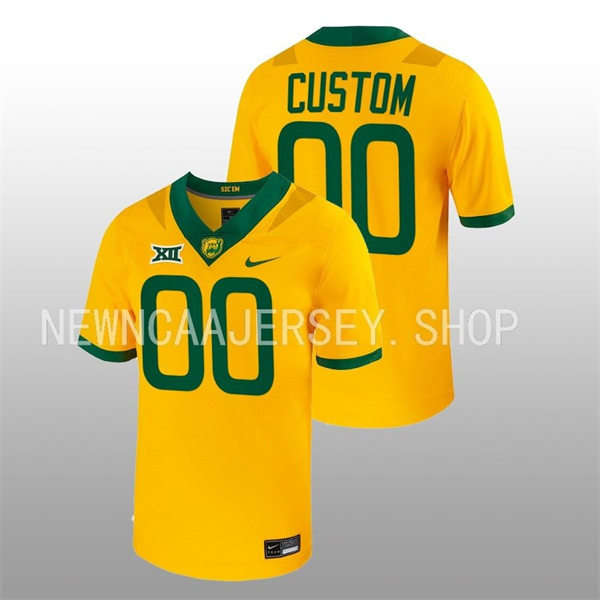 Mens Baylor Bears Custom Nike Gold College Football Jersey