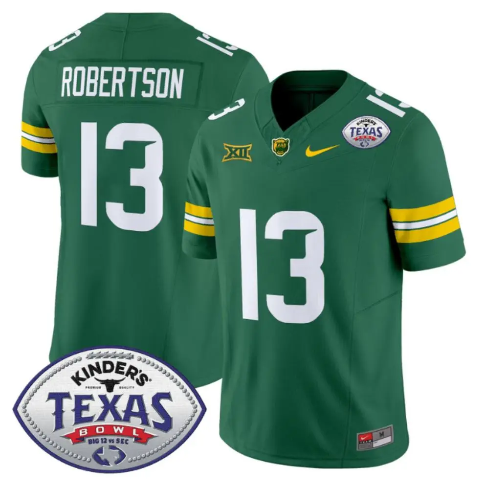 Baylor Bears #13 Sawyer Robertson 2025 Green College Football Game Jersey