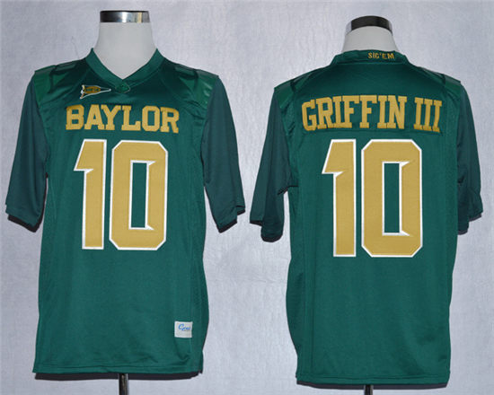Men's Baylor Bears Robert Griffin III #10 Green Pro Combat College Football Jersey