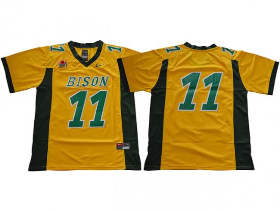 Men's North Dakota State Bison #11 Carson Wentz Gold Without Name Nike College Football Jersey