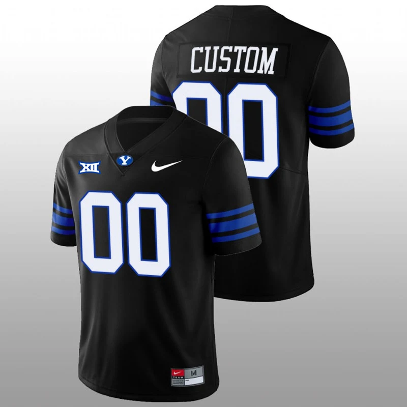 BYU Cougars Custom Nike 2025 XII College Football Game Jersey Black