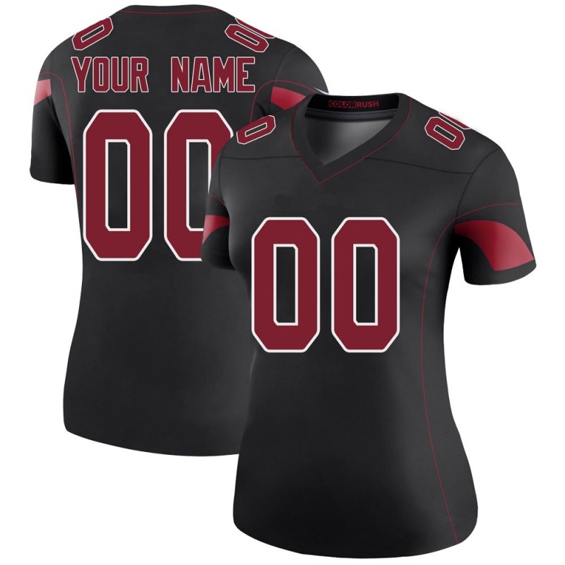 Women's Custom Arizona Cardinals Nike Black Color Rush Game Personal Lady Football Jersey