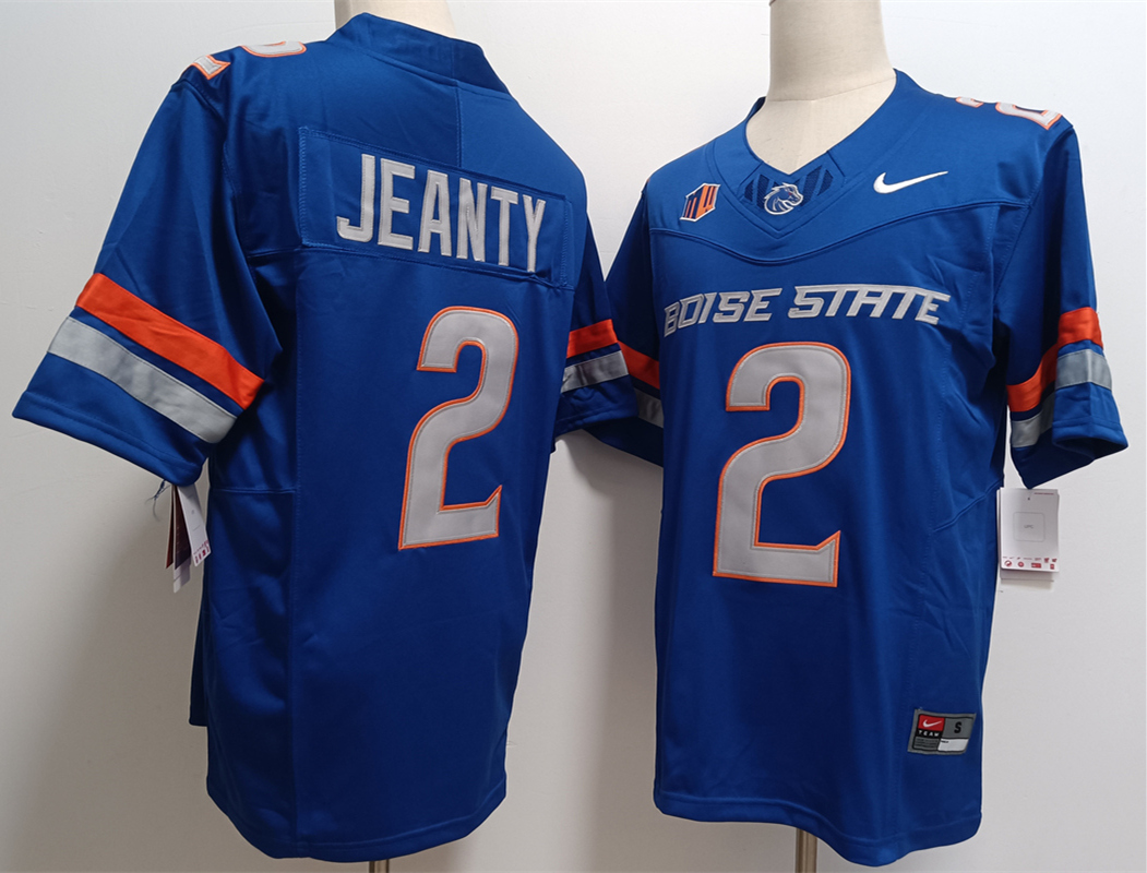 Mens Boise State Broncos #2 Ashton Jeanty Nike 2024 Royal College Football Game Jersey