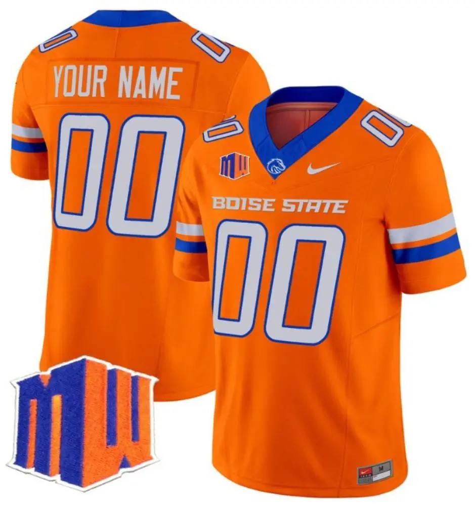 Mens Youth Boise State Broncos Custom Nike 2024 Orange College Football Game Jersey