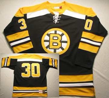 Boston Bruins #30 Gerry Cheevers 1970 CCM Vintage Throwback Away NHL Hockey Jersey