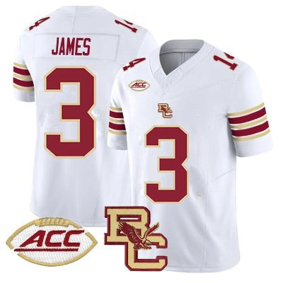 Boston College Eagles #3 Grayson James New Balance 2025 white Football Game Jersey