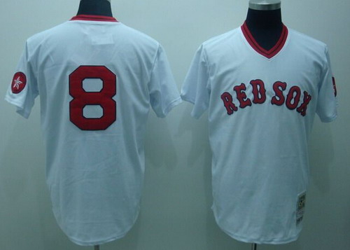 Men's Boston Red Sox #8 Carl Yastzremski White Pullover Throwback Jersey