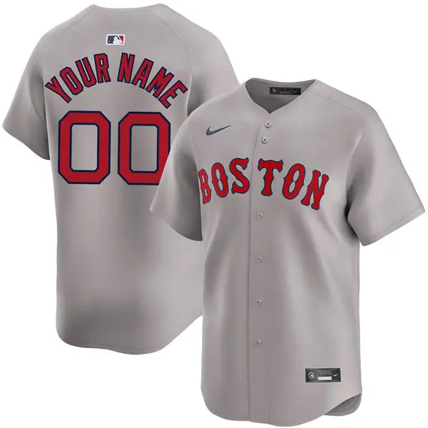 Youth Boston Red Sox Custom Nike Gray Stitched MLB Cool Base Road Jersey