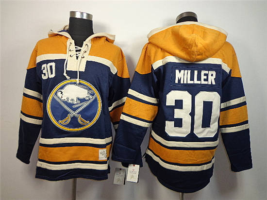 Old Time Hockey Hoodies Buffalo Sabres #30 Ryan Miller Blue