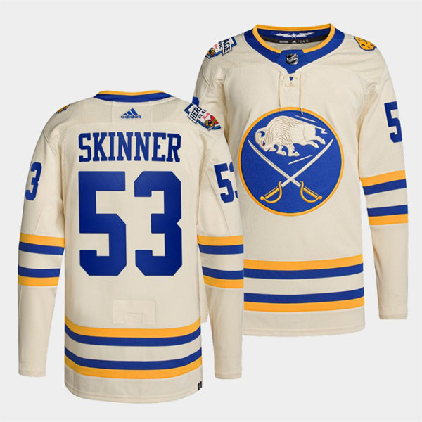 Men's Buffalo Sabres #53 Jeff Skinner Adidas Cream 2022 NHL Heritage Classic Premier Player Jersey
