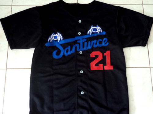 Men's SANTURCe CRABBERs PUERTO RiCO #21 Roberto Clemente Grey Baseball Jerseys - View #9