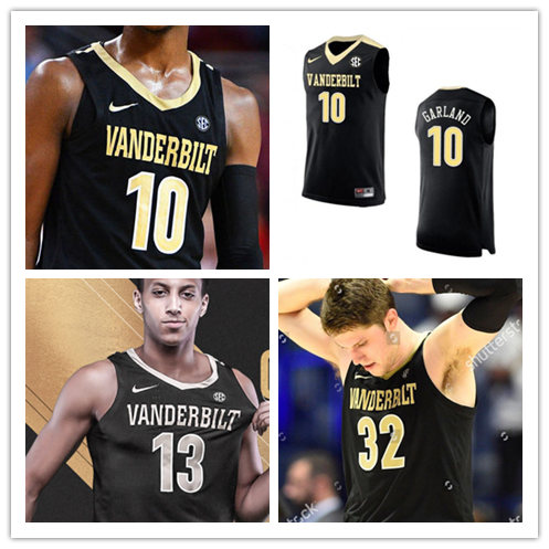Men's Vanderbilt Commodores  Custom Nike 2020 Black Gold College Basketball Jersey