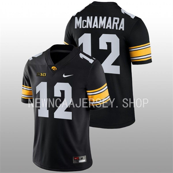 Men Youth Iowa Hawkeyes #12 Cade McNamara Nike Black College Football Game Jersey