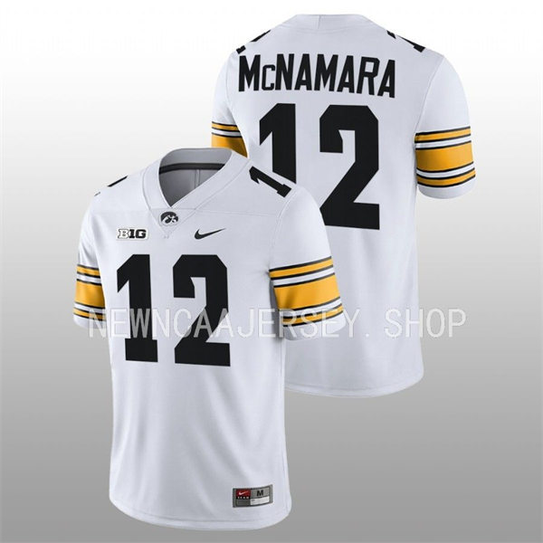 Men Youth Iowa Hawkeyes #12 Cade McNamara Nike White College Football Game Jersey