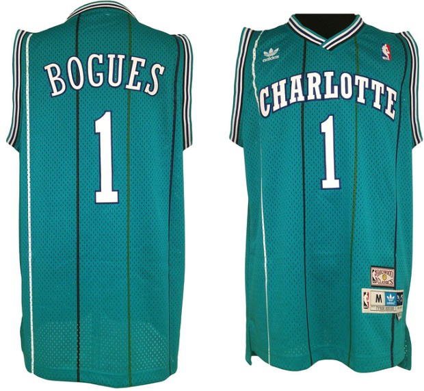 Men's Charlotte Hornets #1 Tyrone Bogues Soul Swingman Road Jersey