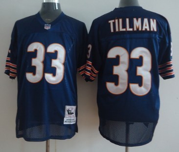 Mens Mitchell&Ness Throwback NFL Jersey Chicago Bears #33 Charles Tillman Blue  