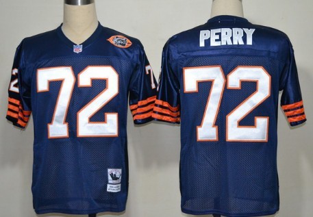 Mitchell&Ness Chicago Bears #72 William Perry Blue Throwback With Bear Patch Jersey