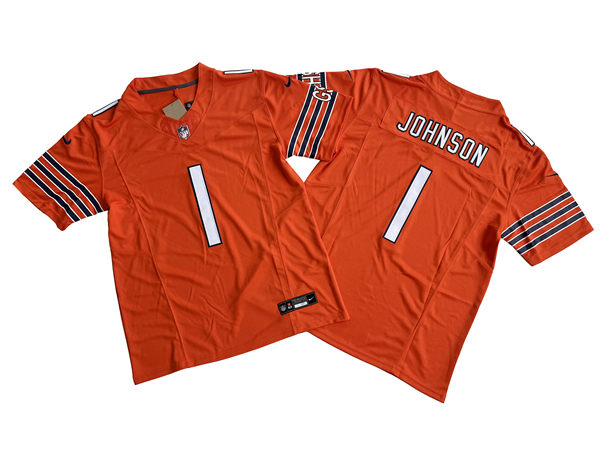 Mens Chicago Bears #1 Jaylon Johnson Nike 2024 Orange Vapor F.U.S.E. Limited Jersey