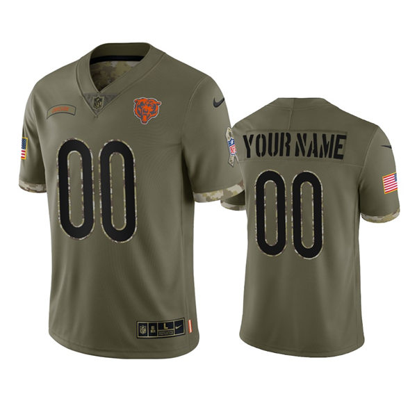 Youth Chicago Bears Custom Nike Olive 2022 Salute To Service Limited Jersey