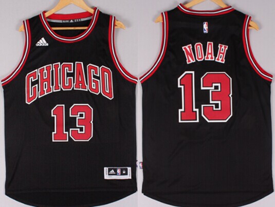 Men's Chicago Bulls #13 Joakim Noah 2015 Black Revolution 30 Jersey