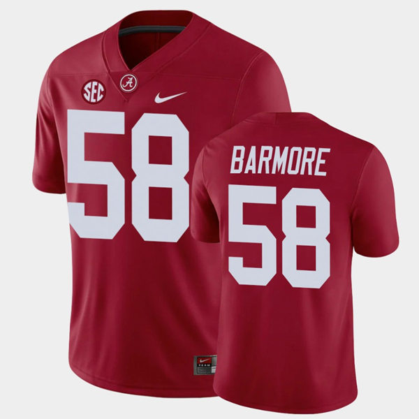 Christian Barmore Alabama Crimson Tide Men's Jersey - #58 NCAA Crimson Game