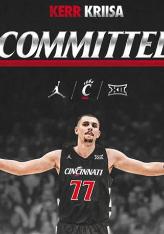 Cincinnati Bearcats #77 Kerr Kriisa Black XII College Basketball Game Jersey