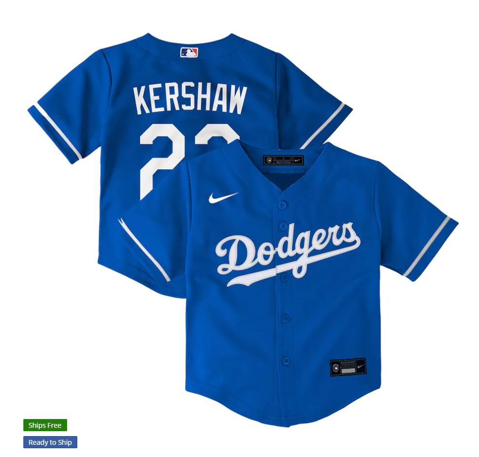 Toddlers Los Angeles Dodgers #22 Clayton Kershaw Nike Royal Alternate Preschool Baseball Jersey