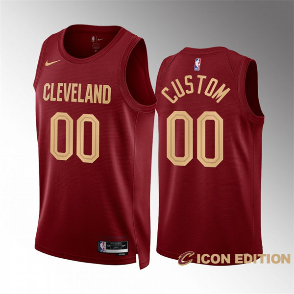 Men's Youth Cleveland Cavaliers Custom Nike Maroon 2022-23 Icon Edition Jersey