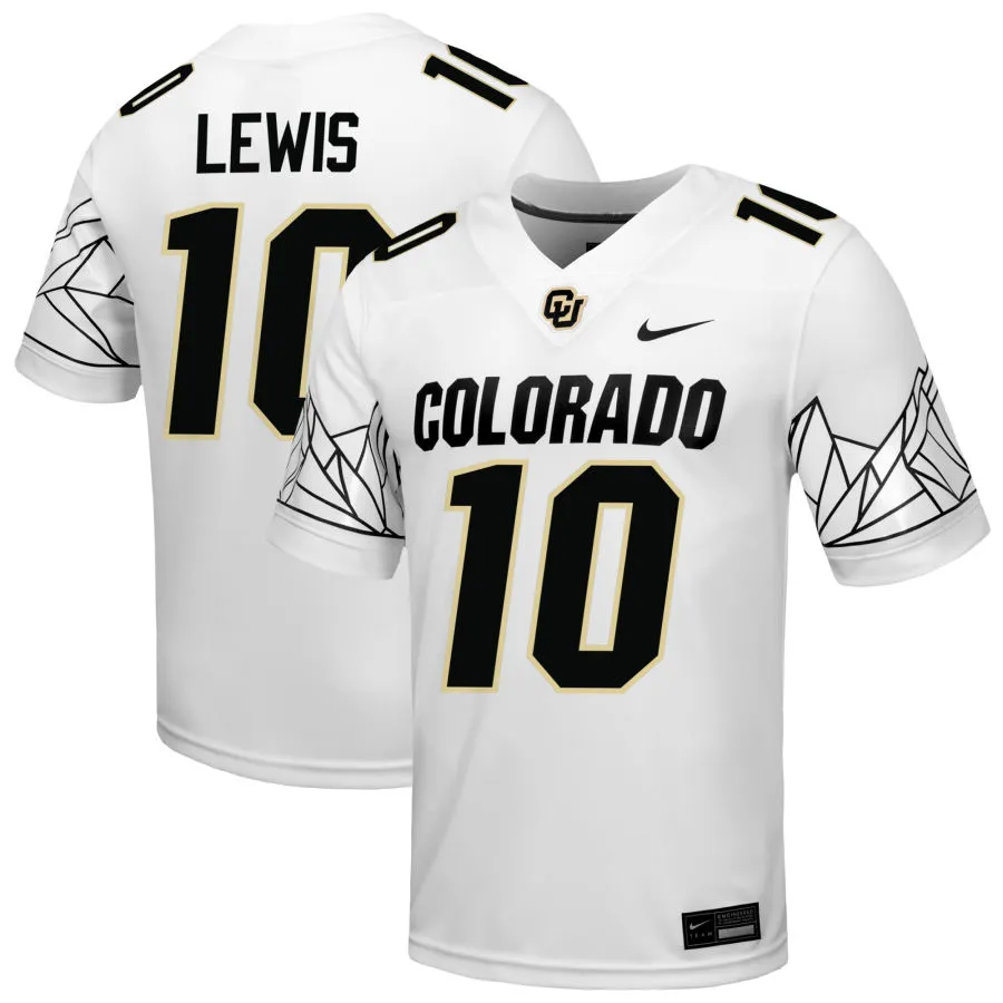 Colorado Buffaloes #10 Julian Lewis 2025 White Black College Football Game Jersey
