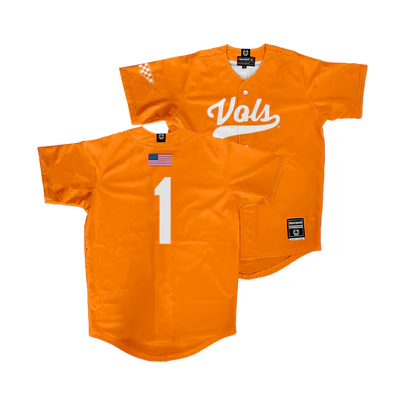 Tennessee Volunteers #1 Dean Curley Nike Orange Vols College Baseball Game Jersey