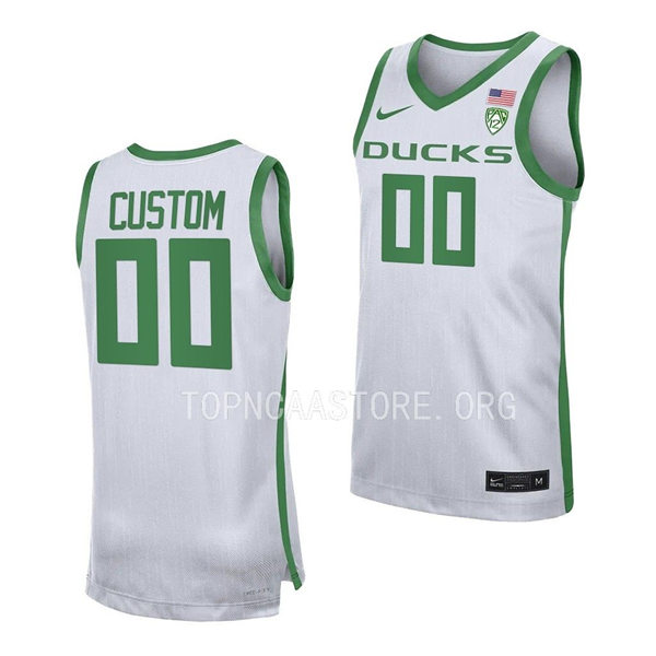 Mens Youth Oregon Ducks Custom Nike White 2022-23 College Basketball Game Jersey