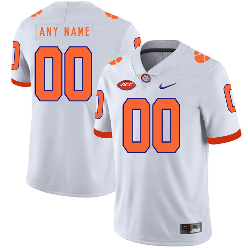 Mens Clemson Tigers Custom Kyler McMichael William Perry Justin Mascoll Cordrea Tankersley Deon Cain Nike White Football Jersey