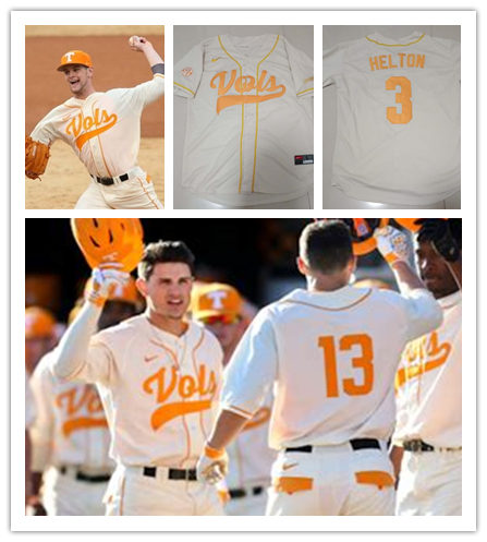 Men's Youth Tennessee Volunteers Custom Nike Cream Vols With Stripe College Baseball Jersey