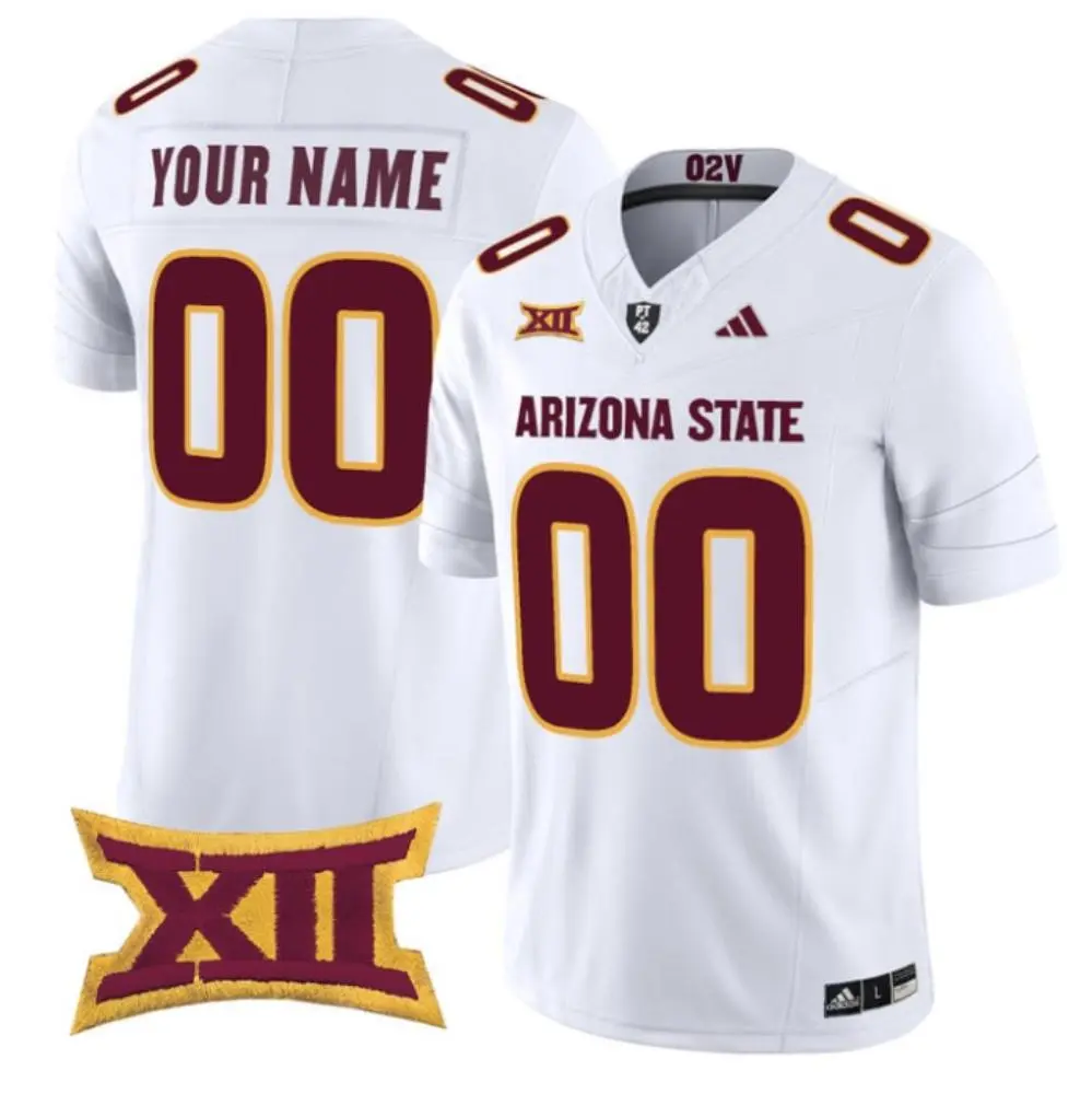 Arizona State Sun Devils Custom 2025 XII White Football Game Jersey