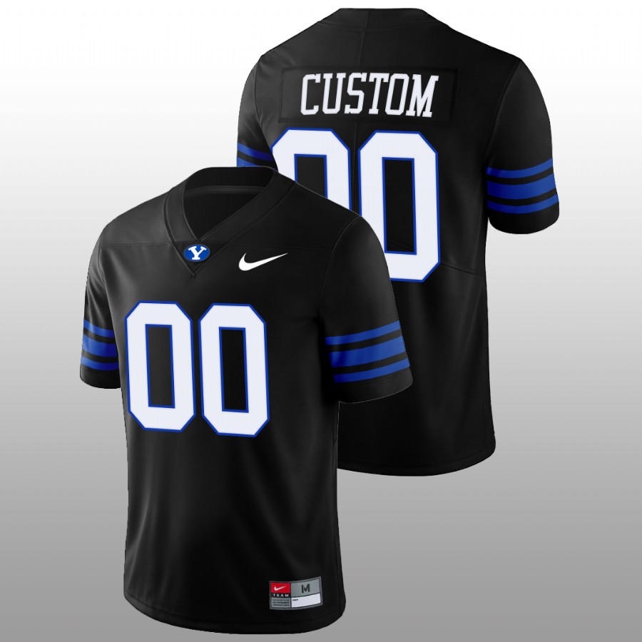 Men's Youth BYU Cougars Custom Nike 2022 Black College Football Game Jersey