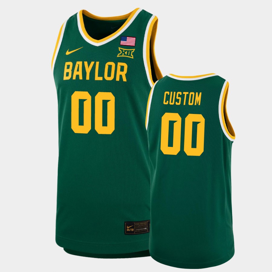 Mens Baylor Bears Custom Nike Green College Football Jersey