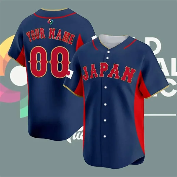 Custom Japan Baseball 2026 World Baseball Classic Jersey Navy