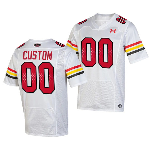 Mens Youth Maryland Terrapins Custom 2023 White Football Game Jersey