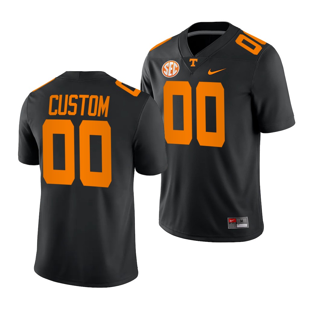 Mens Youth Tennessee Volunteers Custom Nike 2022 Black Dark Mode College Football Jersey